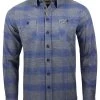 Rokker Milton Flannel Shirt -Riding Equipment Store rokker milton flannel blue grey